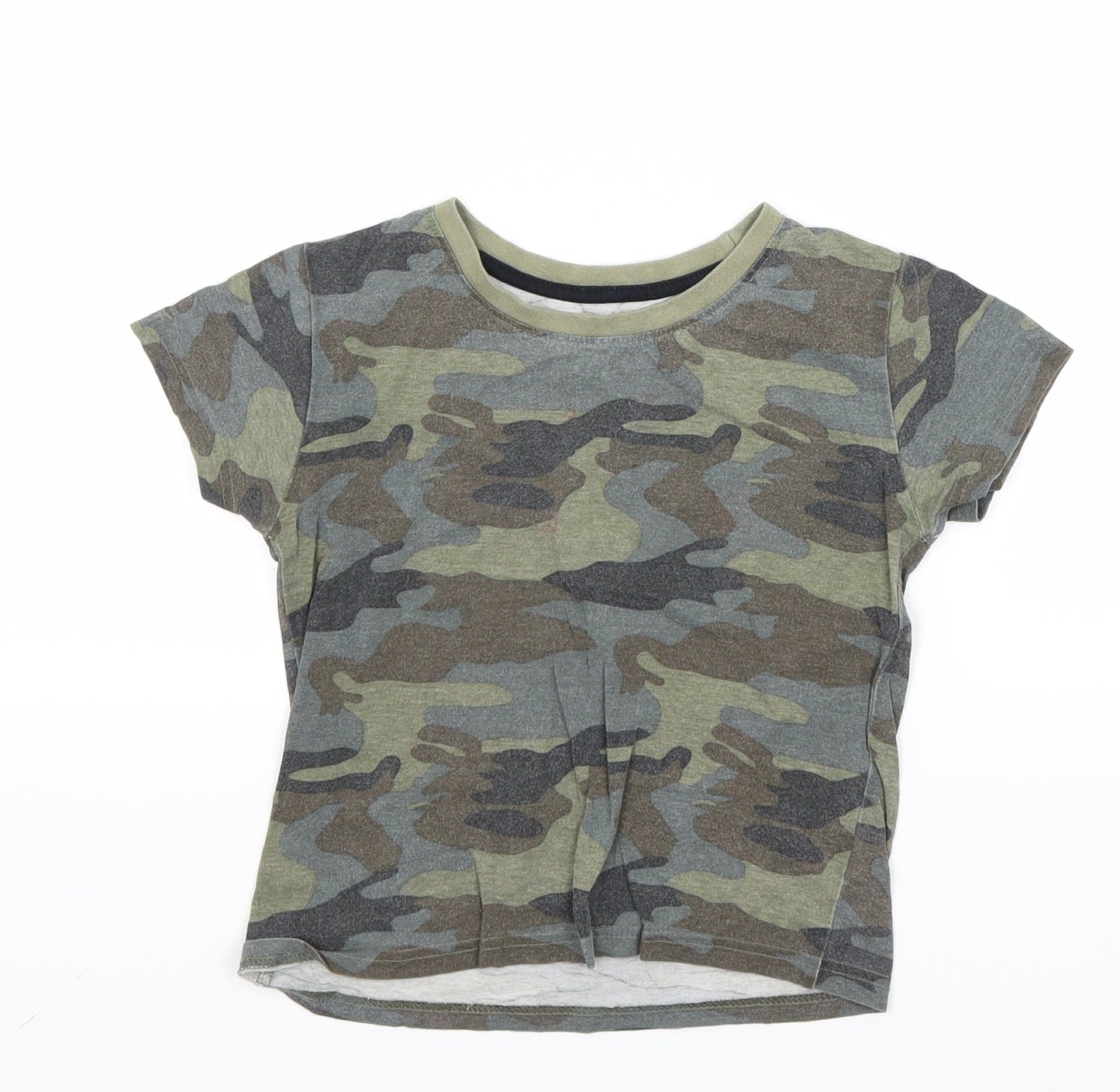 Primark Boys Green Camouflage  Basic T-Shirt Size 5-6 Years