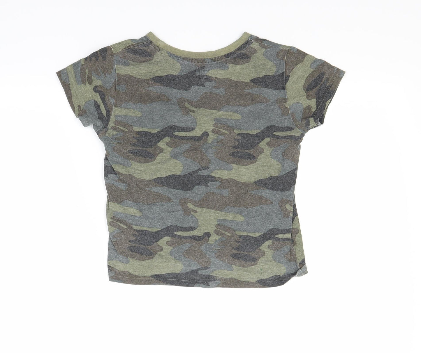 Primark Boys Green Camouflage  Basic T-Shirt Size 5-6 Years
