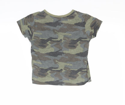 Primark Boys Green Camouflage  Basic T-Shirt Size 5-6 Years
