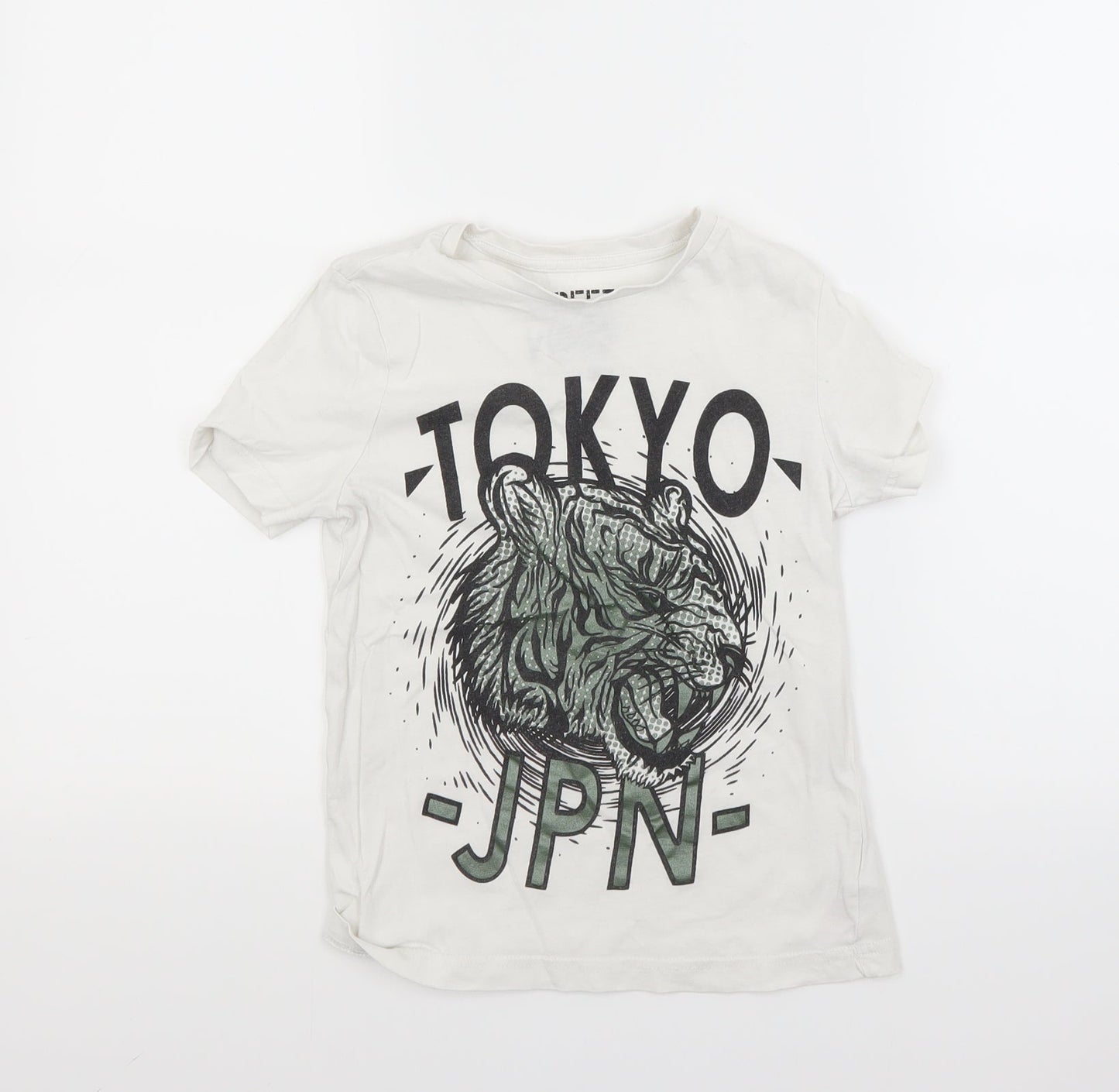 F&F Boys White   Basic T-Shirt Size 5-6 Years  - Japan