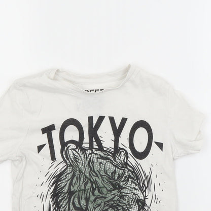 F&F Boys White   Basic T-Shirt Size 5-6 Years  - Japan