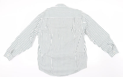 BHS Mens Green Striped   Button-Up Size S