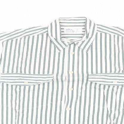 BHS Mens Green Striped   Button-Up Size S