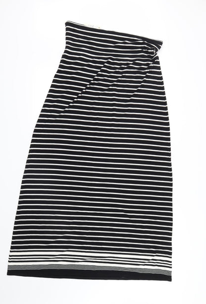 Max Studio Womens Black Striped  T-Shirt Dress  Size L