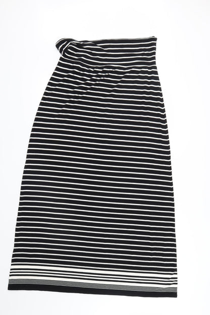 Max Studio Womens Black Striped  T-Shirt Dress  Size L