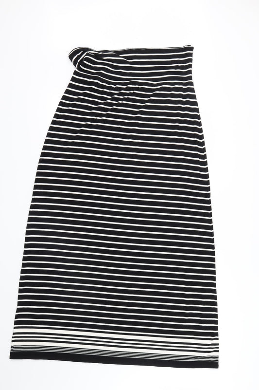 Max Studio Womens Black Striped  T-Shirt Dress  Size L