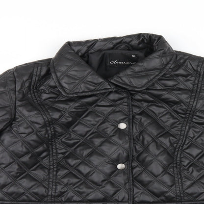 Dreams Womens Black Geometric  Jacket  Size 10