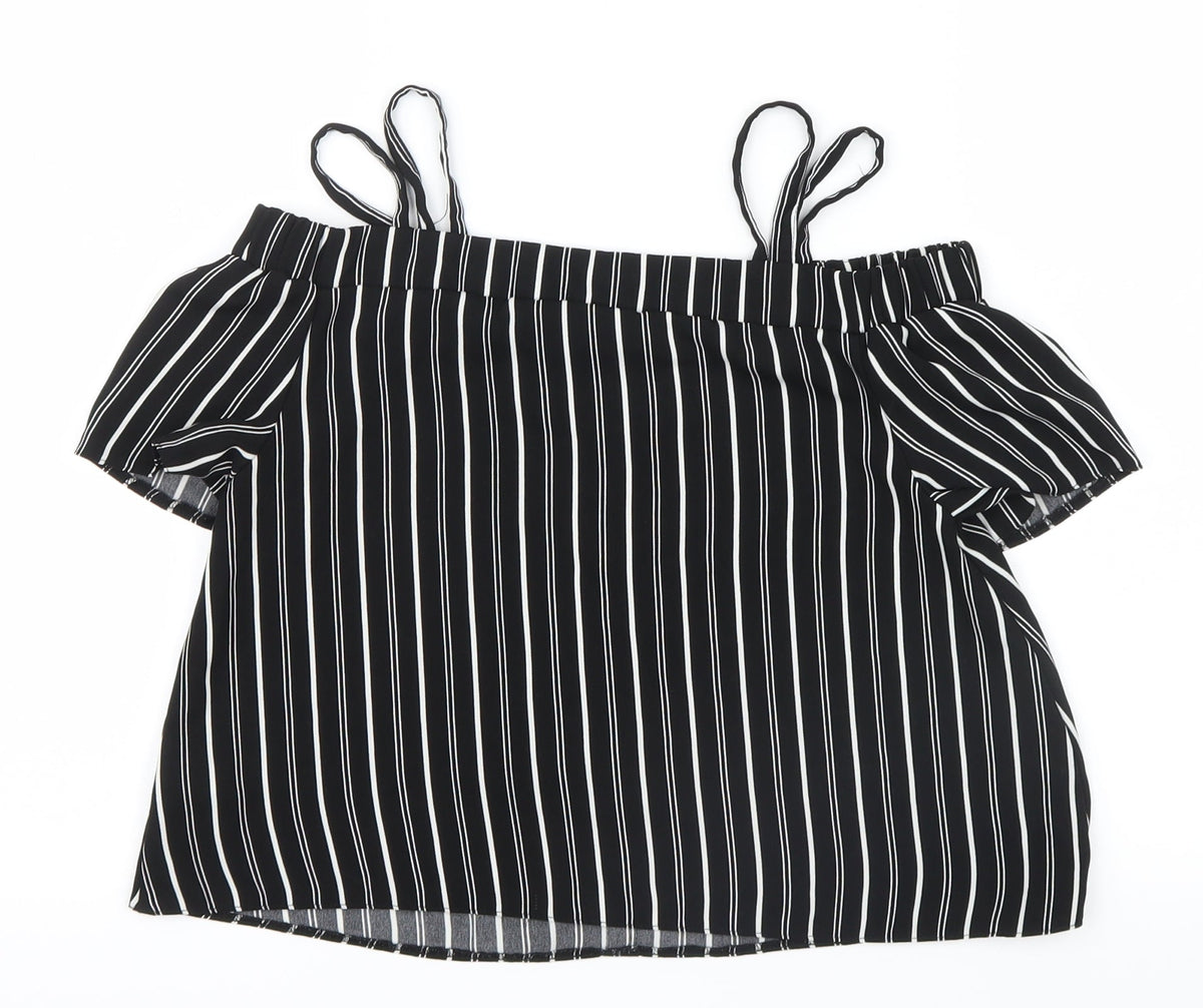 Primark Girls Black Striped  Basic Casual Size 10-11 Years