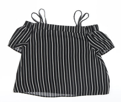 Primark Girls Black Striped  Basic Casual Size 10-11 Years
