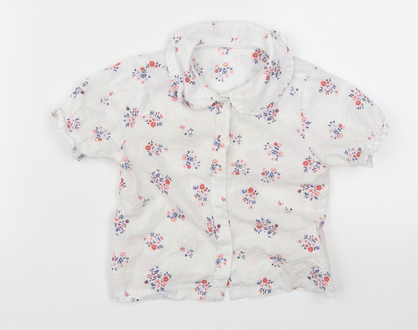 Nutmeg Girls White Floral  Cami Pyjama Top Size 9-12 Months