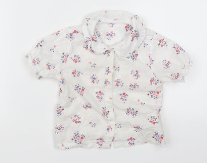 Nutmeg Girls White Floral  Cami Pyjama Top Size 9-12 Months