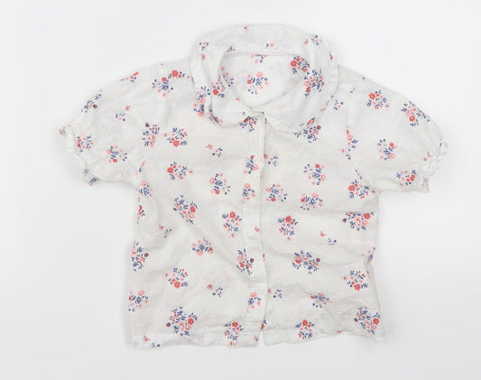 Nutmeg Girls White Floral  Cami Pyjama Top Size 9-12 Months