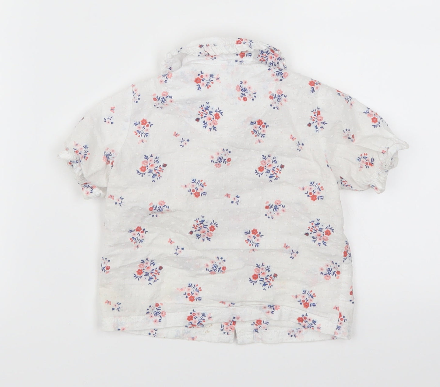 Nutmeg Girls White Floral  Cami Pyjama Top Size 9-12 Months