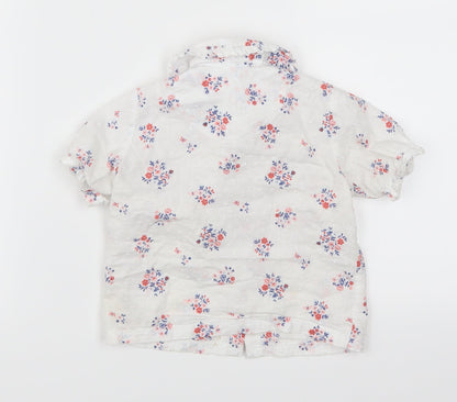 Nutmeg Girls White Floral  Cami Pyjama Top Size 9-12 Months