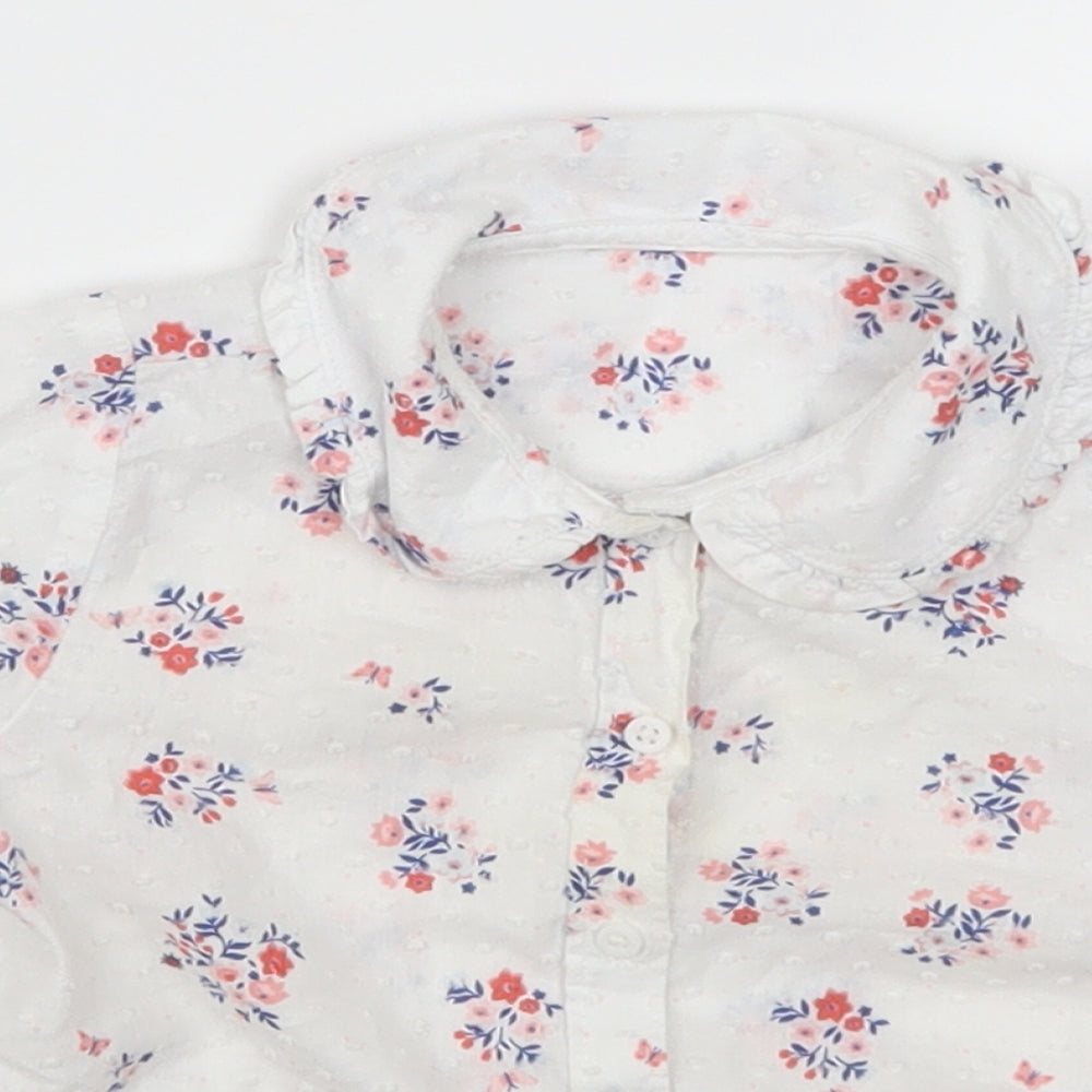 Nutmeg Girls White Floral  Cami Pyjama Top Size 9-12 Months