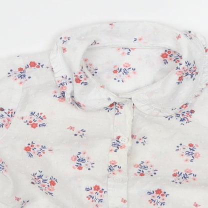 Nutmeg Girls White Floral  Cami Pyjama Top Size 9-12 Months