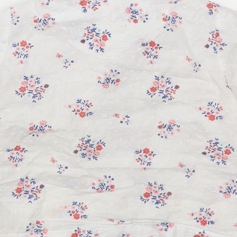 Nutmeg Girls White Floral  Cami Pyjama Top Size 9-12 Months