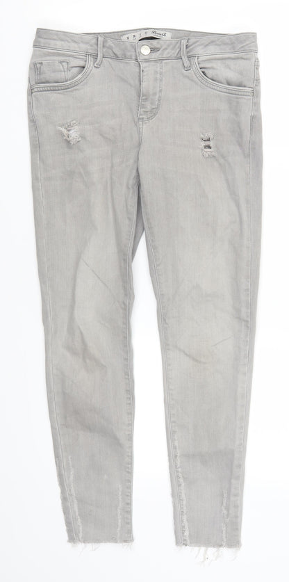 Denim Co Womens Grey  Denim Skinny Jeans Size 10 L26.5 in