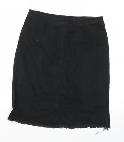 L&L Womens Black  Denim Straight & Pencil Skirt Size 30 in  - Distressed