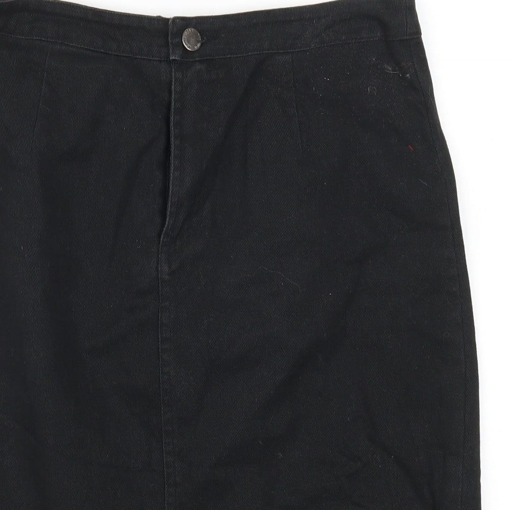 L&L Womens Black  Denim Straight & Pencil Skirt Size 30 in  - Distressed