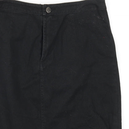 L&L Womens Black  Denim Straight & Pencil Skirt Size 30 in  - Distressed