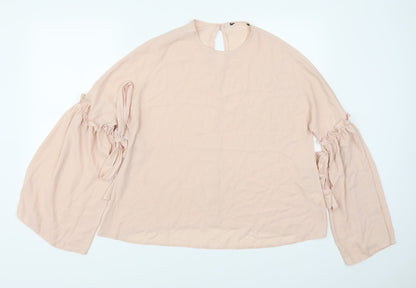 Womens UK Size 12 Preworn Pink Basic Blouse