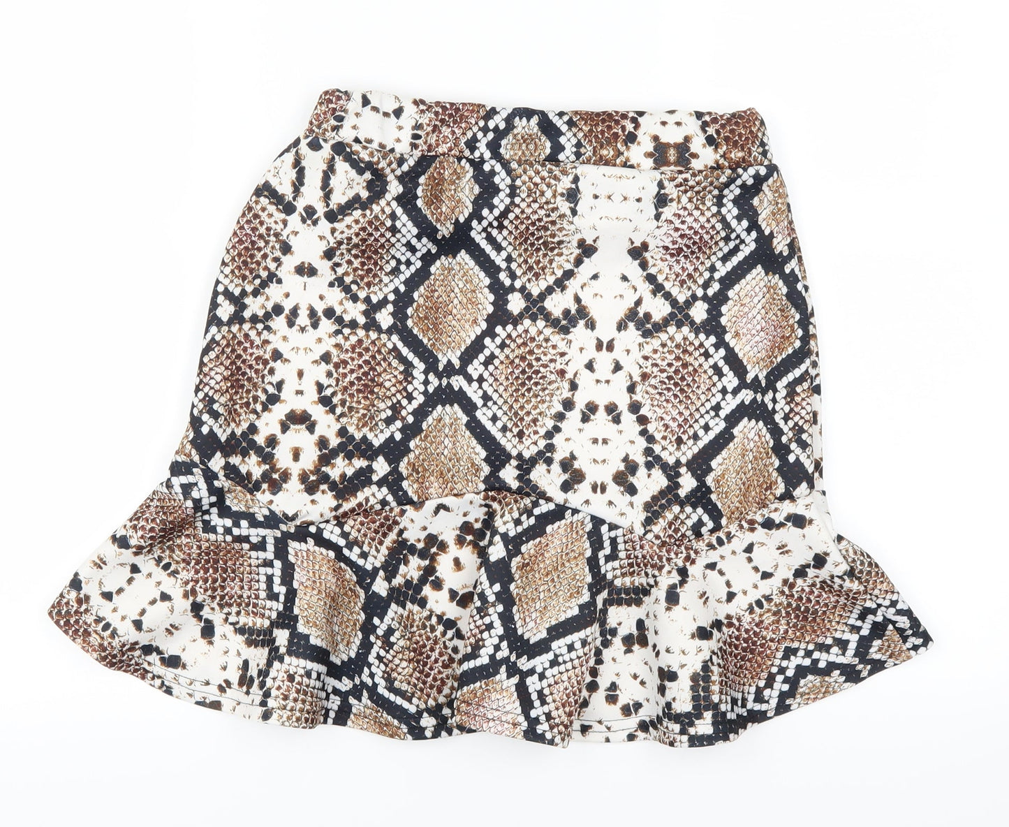 pretty Little Thing Womens Brown Striped  Mini Skirt Size 10