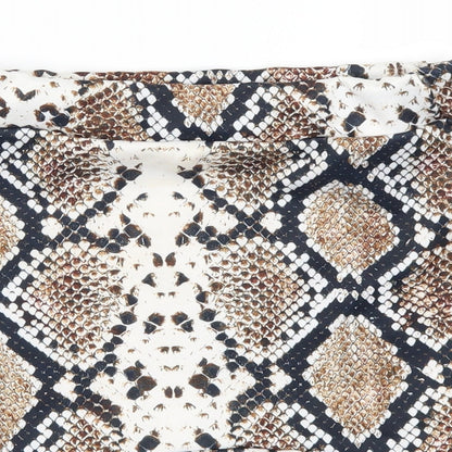 pretty Little Thing Womens Brown Striped  Mini Skirt Size 10