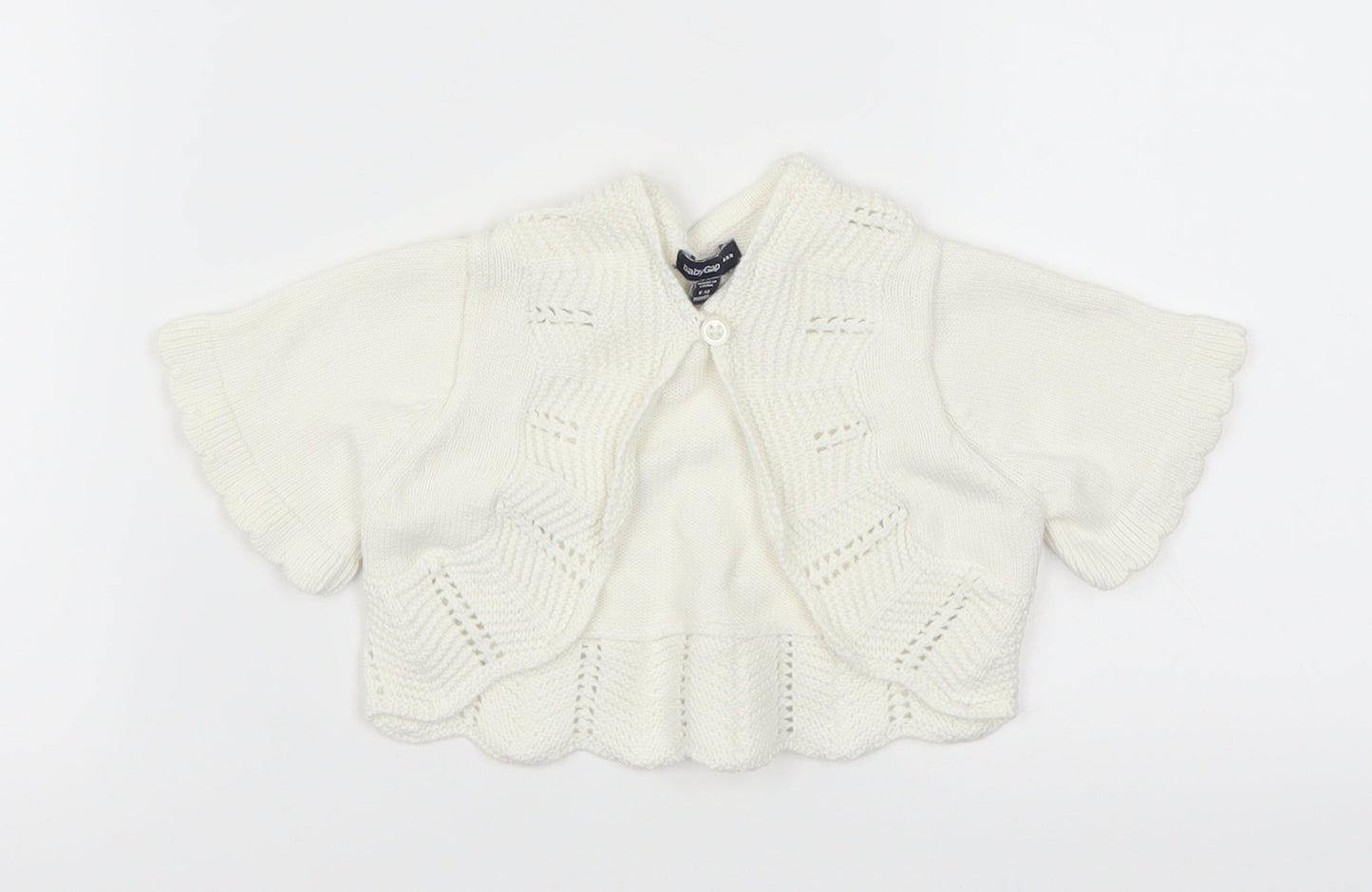 Gap Girls White   Cardigan Jumper Size 6-9 Months