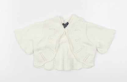 Gap Girls White   Cardigan Jumper Size 6-9 Months