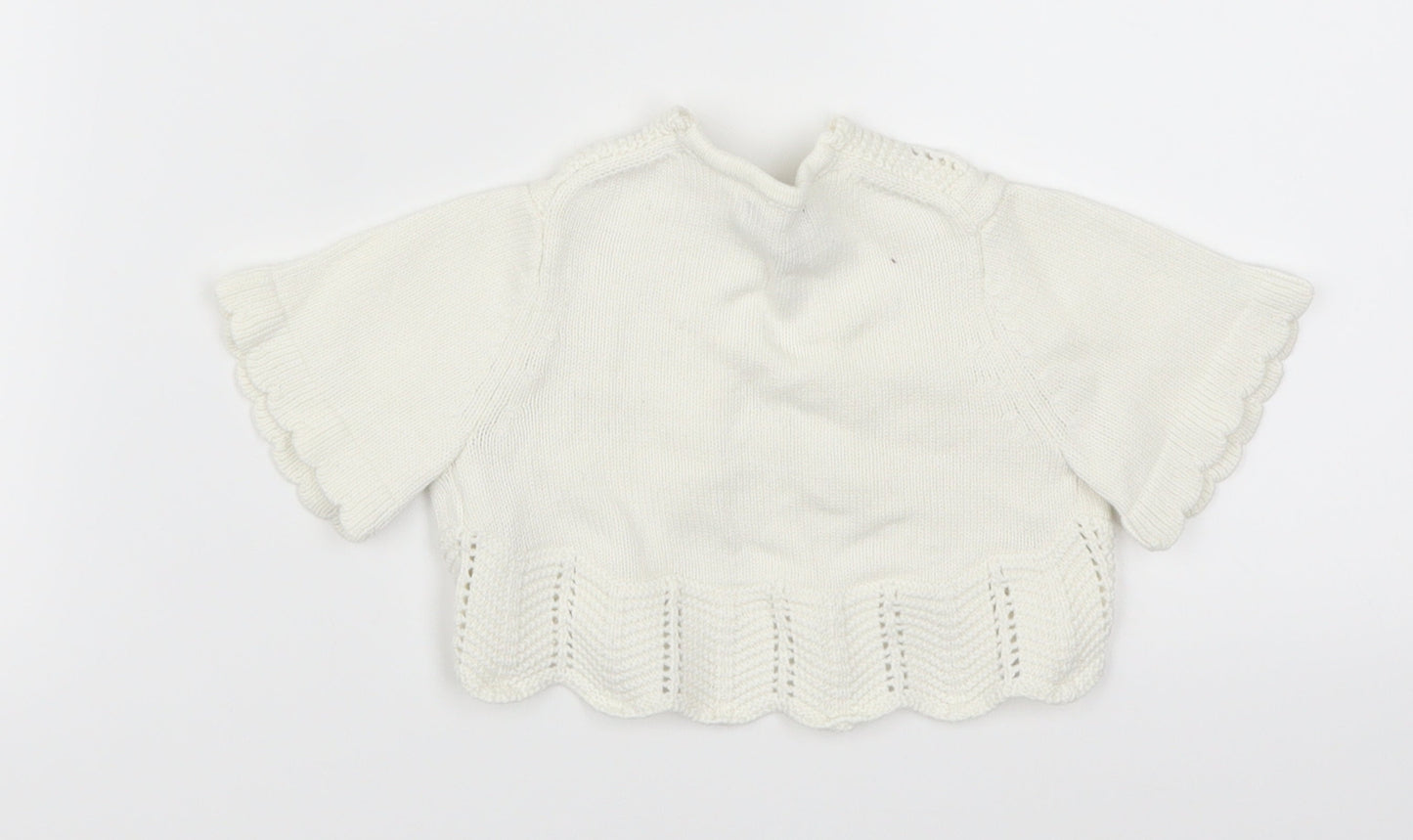 Gap Girls White   Cardigan Jumper Size 6-9 Months