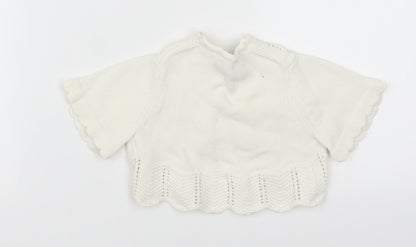 Gap Girls White   Cardigan Jumper Size 6-9 Months