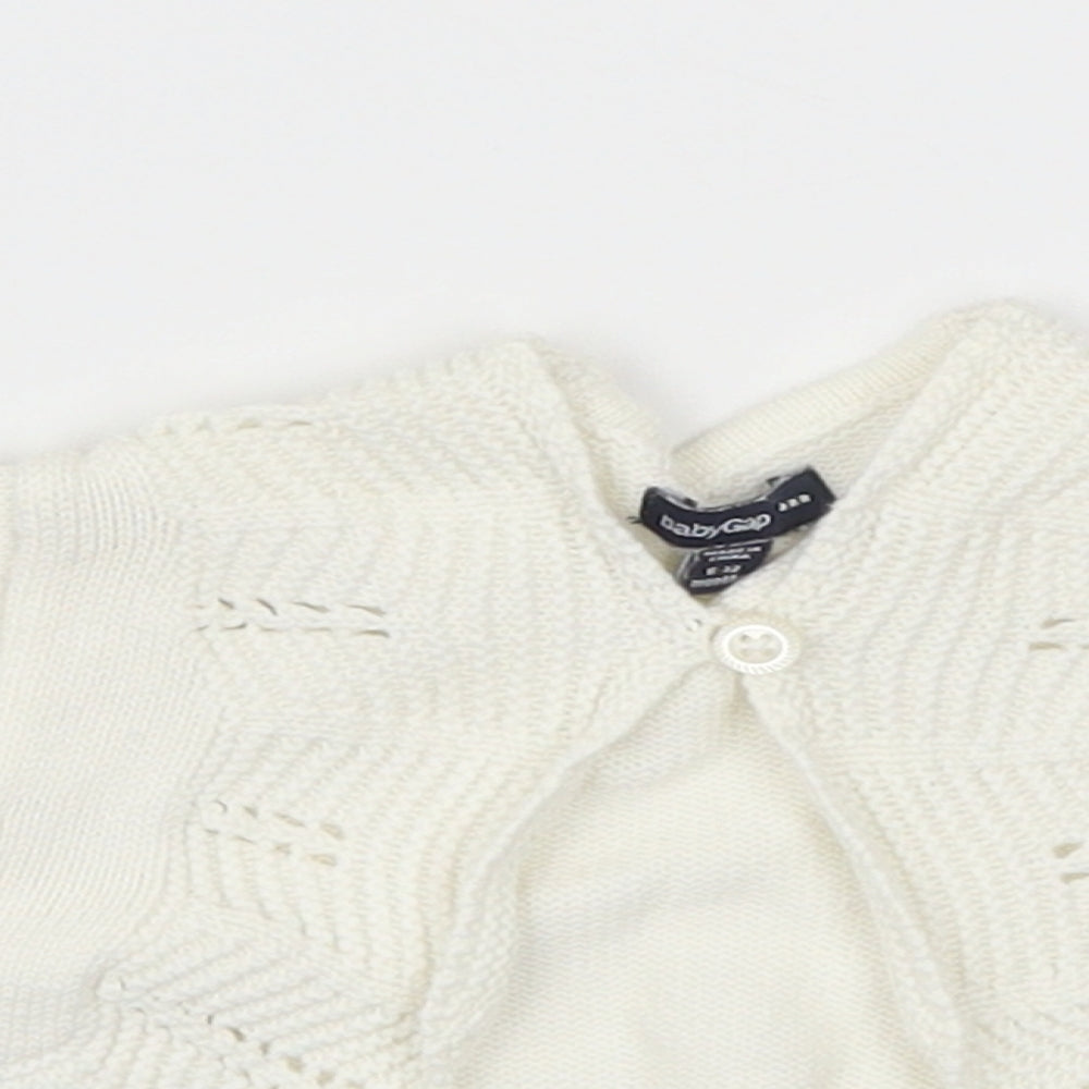 Gap Girls White   Cardigan Jumper Size 6-9 Months