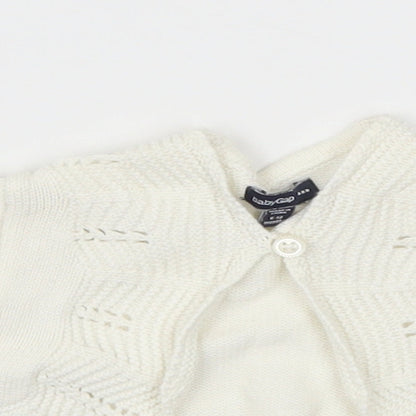 Gap Girls White   Cardigan Jumper Size 6-9 Months