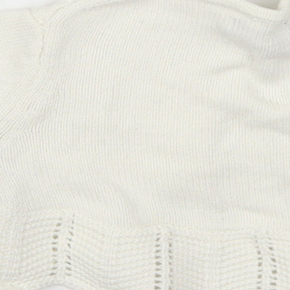 Gap Girls White   Cardigan Jumper Size 6-9 Months
