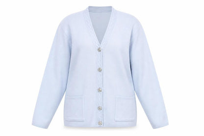 Classics Womens Blue  Knit Cardigan Jumper Size 12