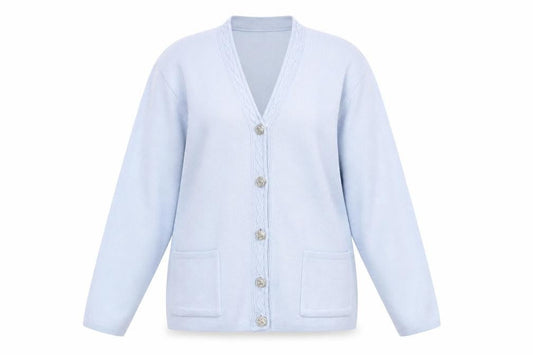 Classics Womens Blue  Knit Cardigan Jumper Size 12