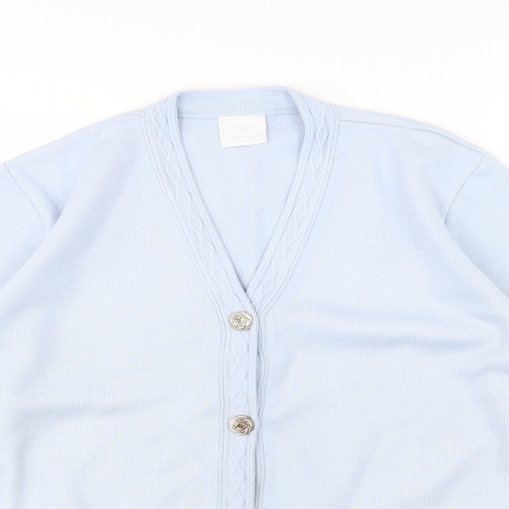 Classics Womens Blue  Knit Cardigan Jumper Size 12