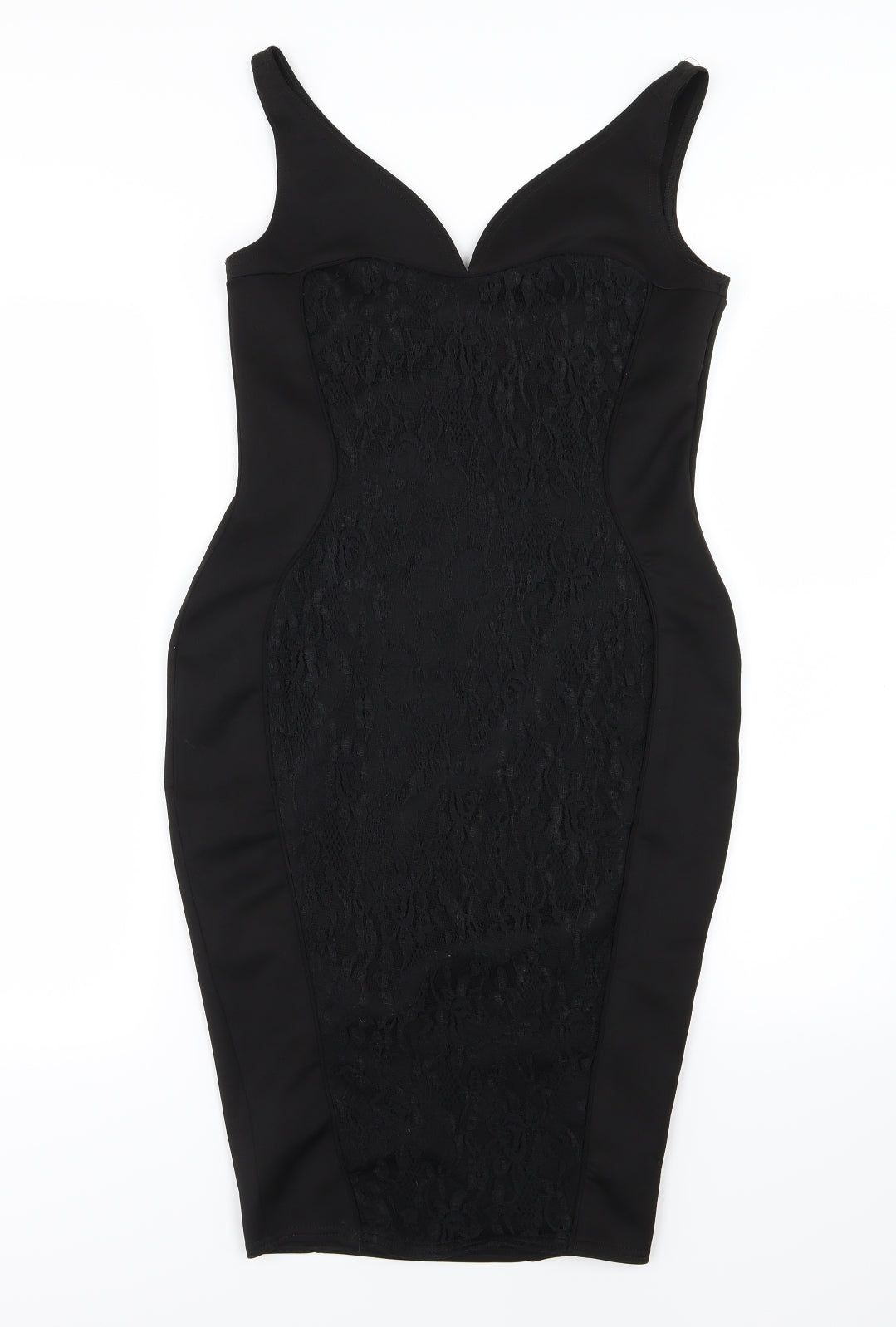Amaya Womens Black Floral  Bodycon  Size 12
