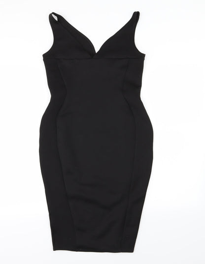Amaya Womens Black Floral  Bodycon  Size 12