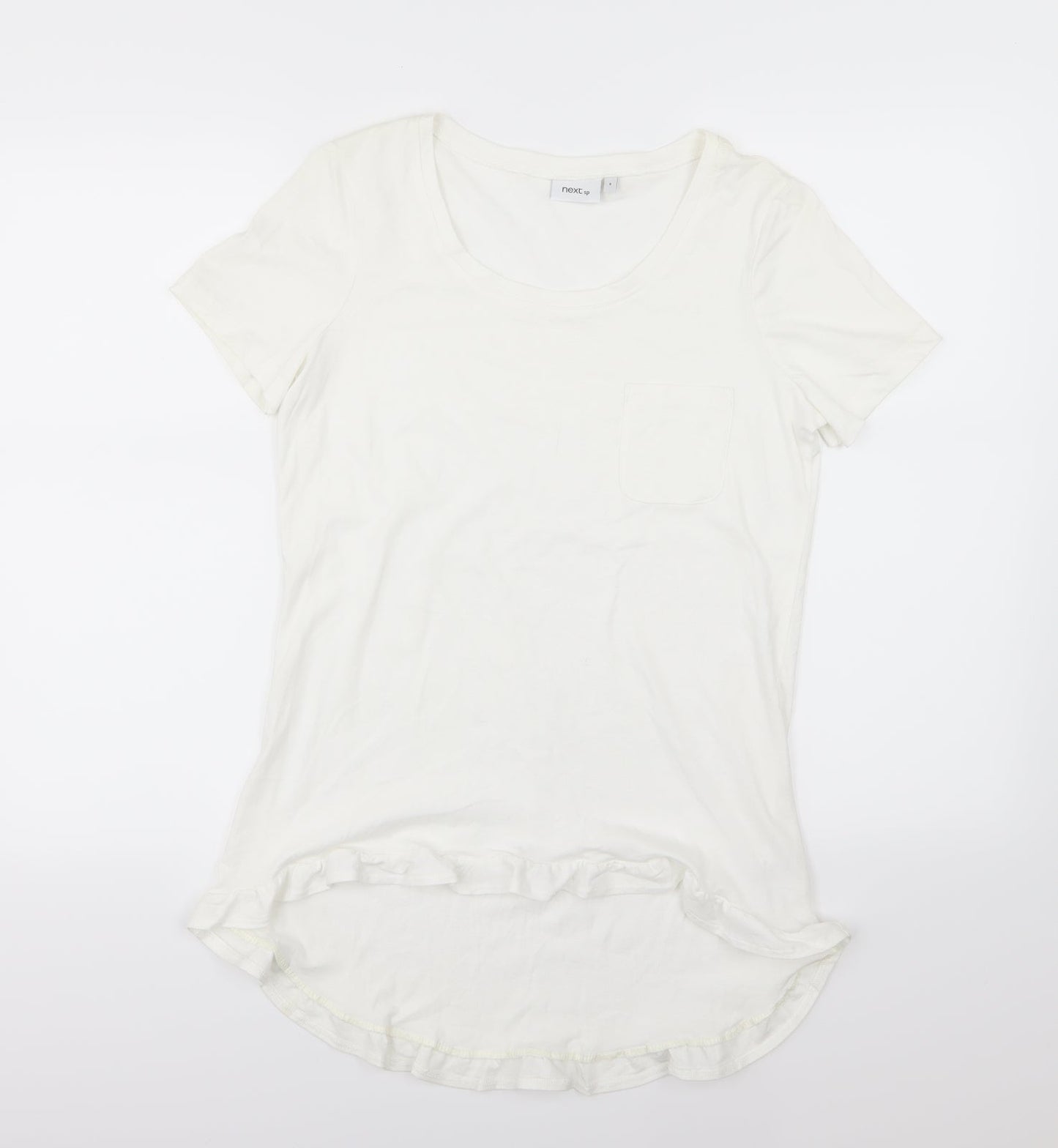 Womens UK Size 8 NEXT White Basic T-Shirt