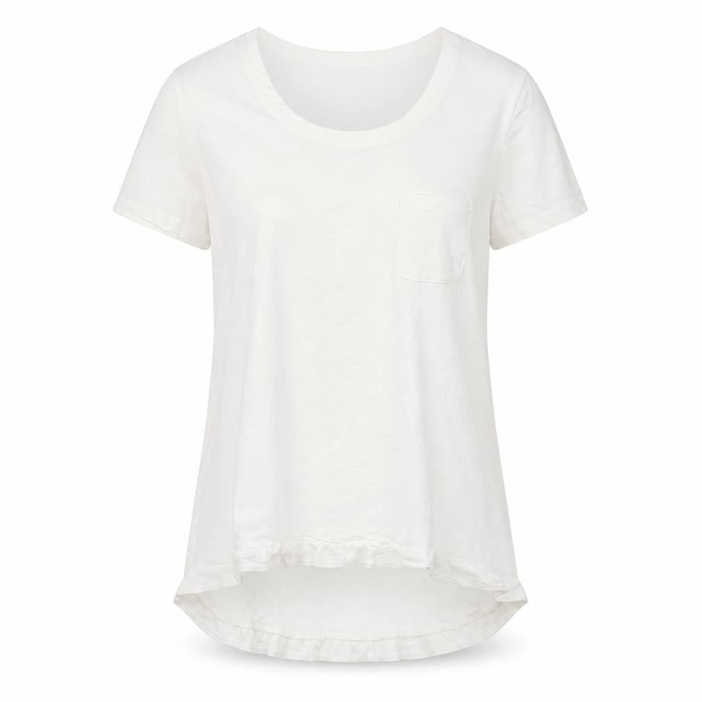 Next Womens White  Jersey Basic T-Shirt Size 8  - Dipped Hem