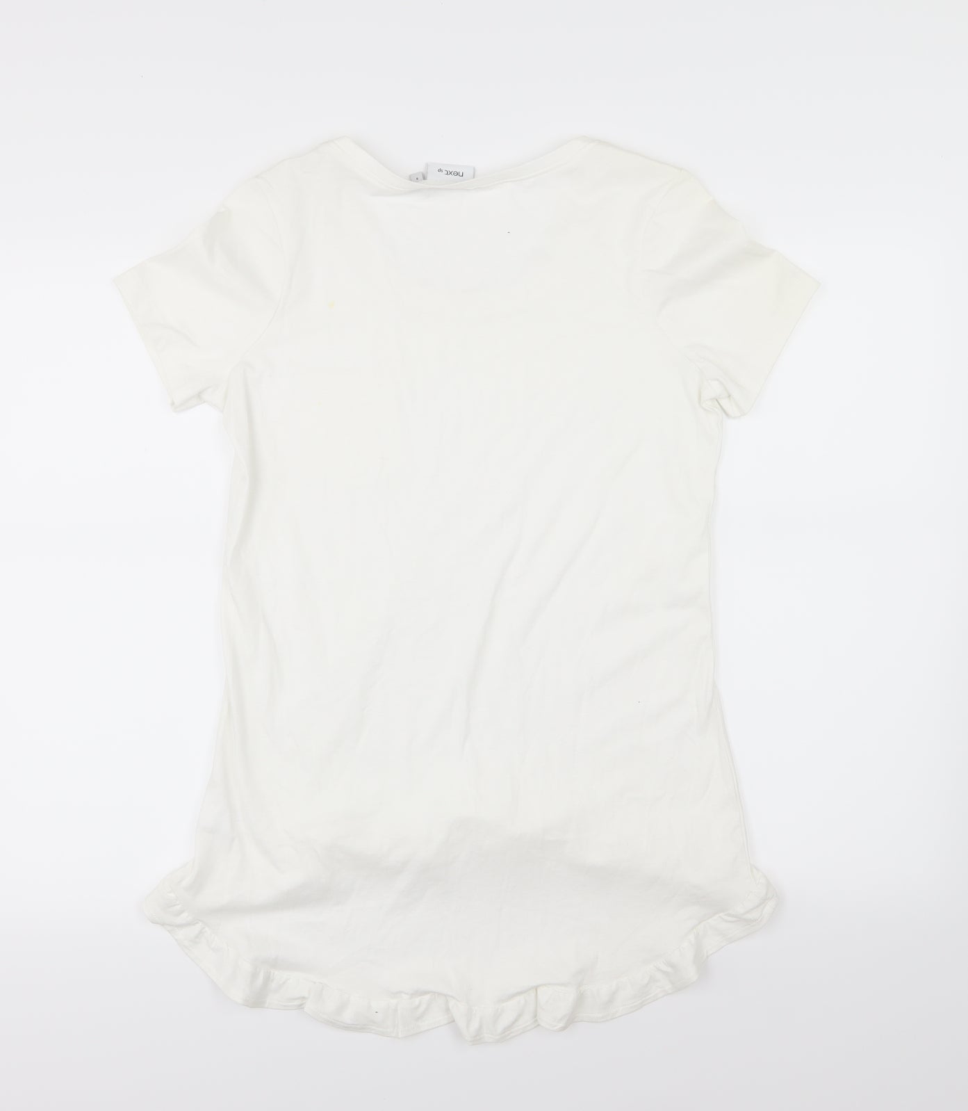 Womens UK Size 8 NEXT White Basic T-Shirt