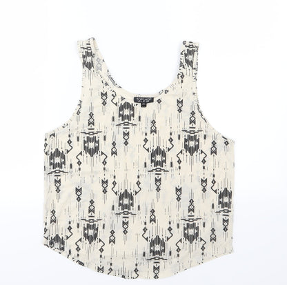 Womens UK Size 10 Topshop Beige Basic Tank