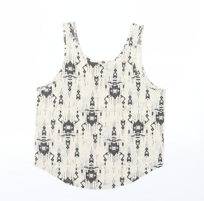 Womens UK Size 10 Topshop Beige Basic Tank