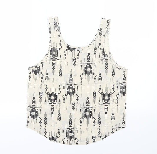 Womens UK Size 10 Topshop Beige Basic Tank