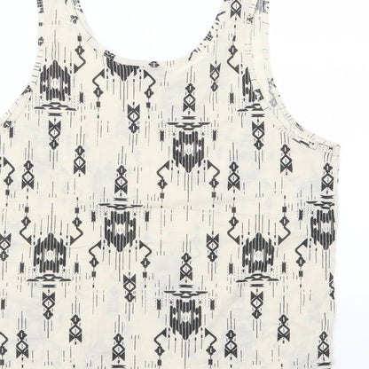 Womens UK Size 10 Topshop Beige Basic Tank