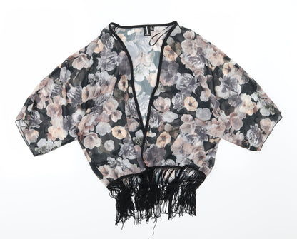 Izabel Womens Multicoloured Floral Chiffon Kimono Blouse Size 10