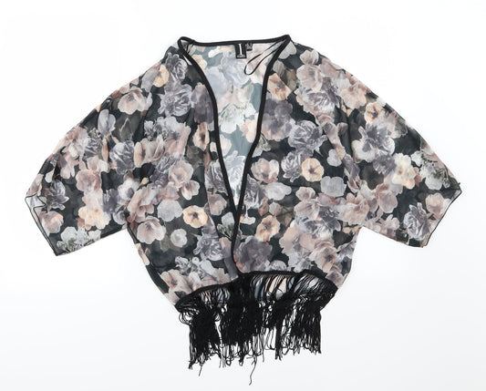 Izabel Womens Multicoloured Floral Chiffon Kimono Blouse Size 10