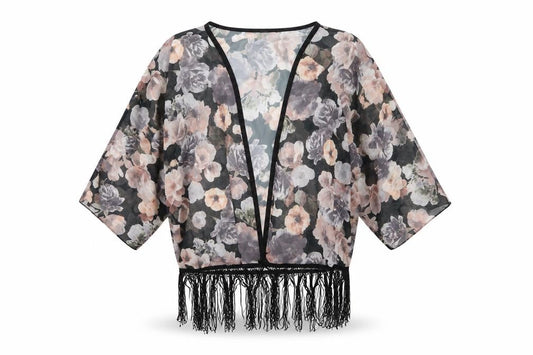 Womens UK Size 10 Izabel Multicoloured Kimono Blouse